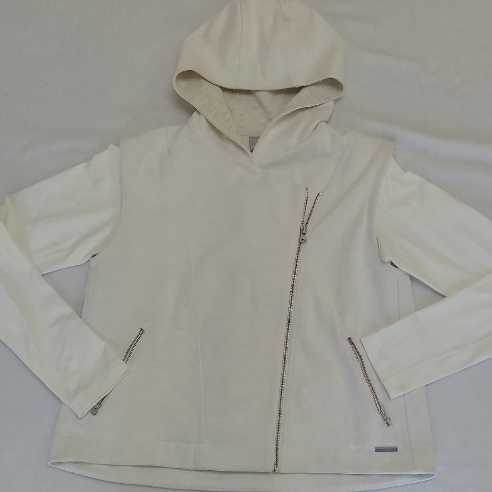 New Balance Off-White Hooded Sweatshirt With Built In Vest